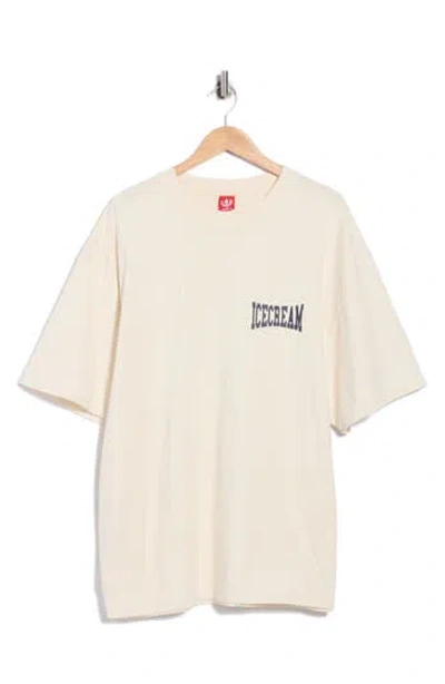 Icecream Options Oversize Cotton Graphic T-shirt In Neutral