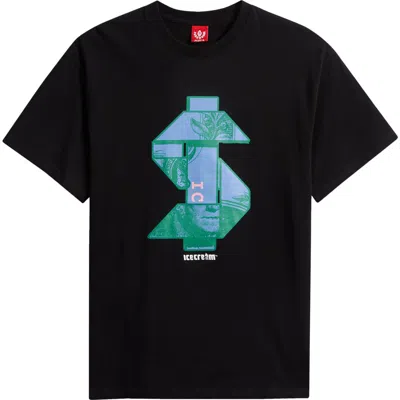 Icecream Origami Cotton Graphic T-shirt In Black