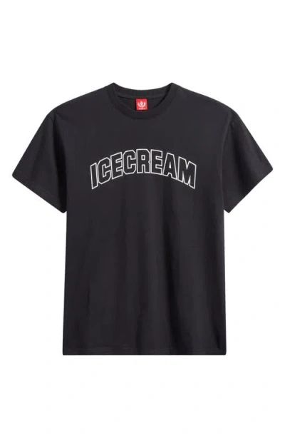Icecream Outline Graphic T-shirt In Black