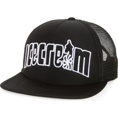 Icecream Outline Trucker Hat In Black