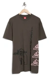 Icecream Oversize Spray Graphic T-shirt In Gray
