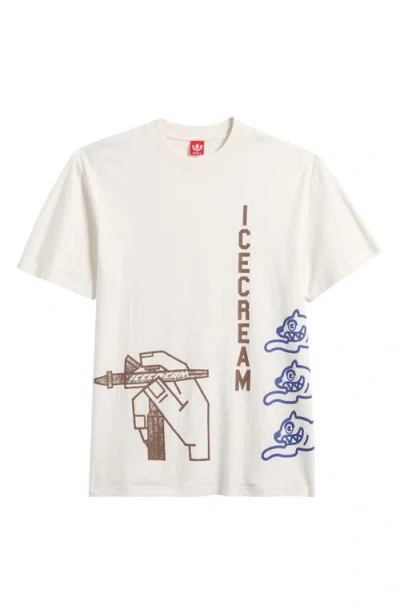 Icecream Oversize Spray Graphic T-shirt In Whisper White