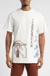 Icecream Oversize Spray Graphic T-shirt In White