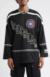 Icecream Party On Long Sleeve Mesh Jersey In Black