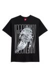 Icecream Pasta Cotton Graphic T-shirt In Black