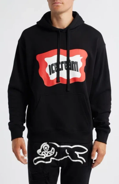 Icecream Play Graphic Hoodie In Black