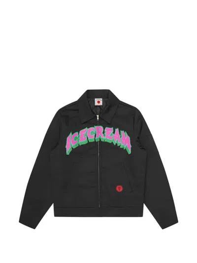 Icecream Pointed-collar Zip Jacket In Black