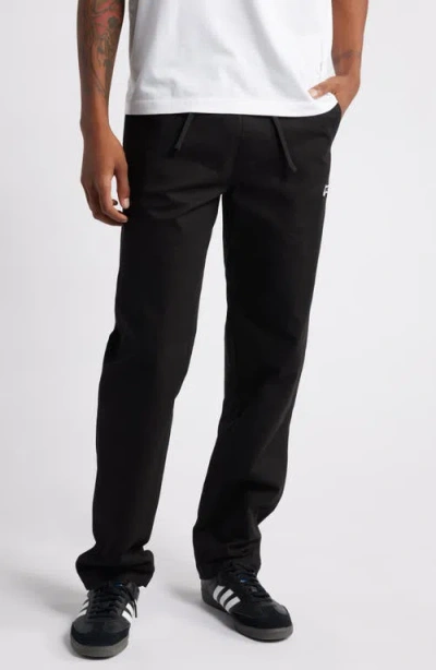 Icecream Prep Flat Front Twill Drawstring Pants In Black