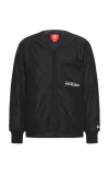Icecream Quilted Nylon Work Jacket In 黑色