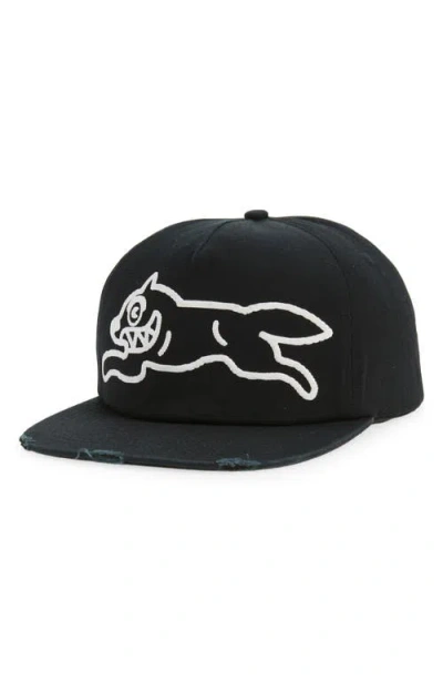 Icecream Rails Embroidered Logo Snapback Hat In Black