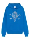 Icecream Mens Blue Rhinestone-embellished Kangaroo-pocket Cotton-jersey Hoody In Blue