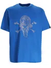 Icecream Mens Blue Crewneck Rhinestone-embellished Cotton-jersey T-shirt In 蓝色