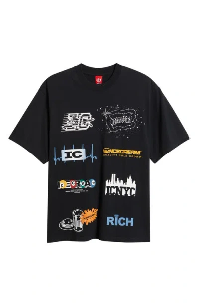 Icecream Rich Graphic T-shirt In Black