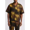 Icecream Ripper Short Sleeve Cotton Button-up Shirt In Dried Tobacco