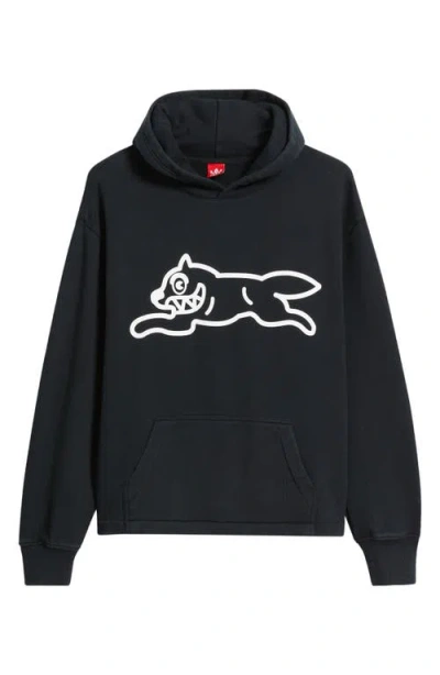 Icecream Run Logo Cotton French Terry Hoodie In Black