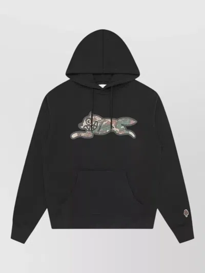 Icecream Running Dog Camouflage Cotton Hooded Sweatshirt In Black