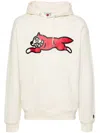 Icecream Mens Off White Running Dog Brand-print Cotton-jersey Hoody In White