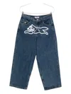 Icecream Dog-motif Jeans In Blue