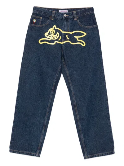 Icecream Dog-motif Straight-leg Denim Trousers In Blau