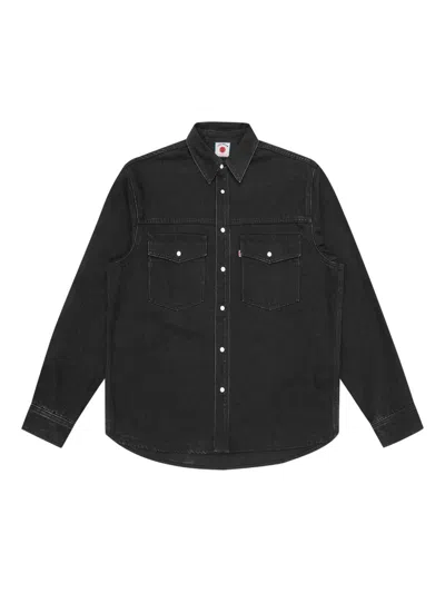 Icecream Running Dog Denim Shirt In Black