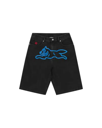 Icecream Kids' Running Dog Denim Shorts In Black