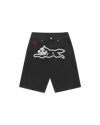 Icecream Running Dog Denim Shorts In Black