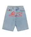 Icecream Running Dog Denim Shorts In Blue