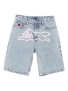 Icecream Running Dog Denim Shorts In Blue