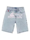 Icecream Running Dog Denim Shorts In Blue