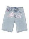 Icecream Running Dog Denim Shorts In Blue