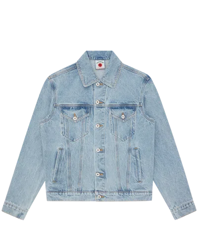 Icecream Kids' Running Dog Denim Trucker Jacket In Light Wash Blue
