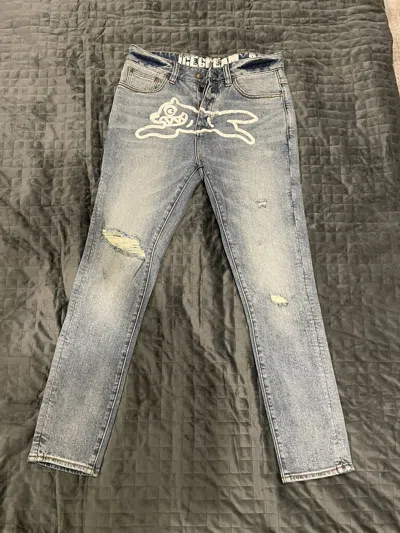 Pre-owned Icecream Running Dog Distressed Jeans In Blue