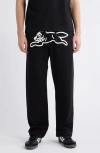 Icecream Running Dog Drawstring Sweatpants In Black