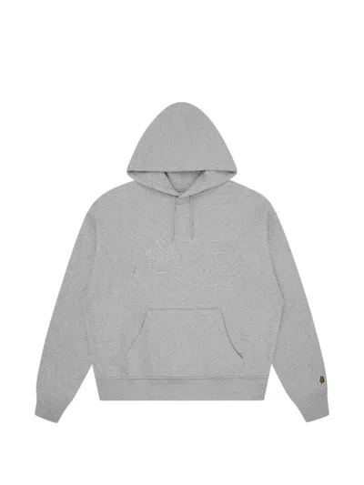 Icecream Running Dog Embroidered Hoodie In Gray