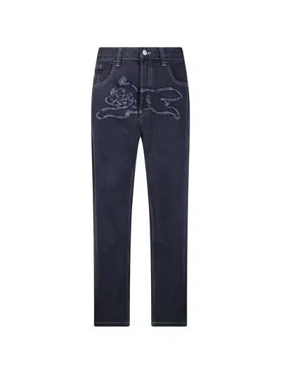 Icecream Running Dog Embroidered Jeans In Black