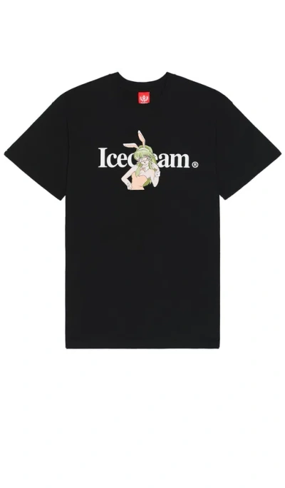 Icecream Running Dog Glasses Tee In Black