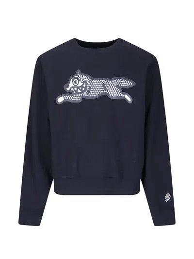 Icecream Running Dog Glitter-embellished Sweatshirt In Blue