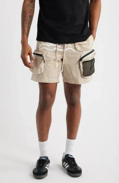 Icecream Running Dog Graphic Cargo Hiker Shorts In Brown