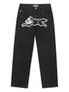 Icecream Running Dog Graphic-printed Jeans In Black
