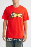 Icecream Running Dog Graphic T-shirt In Red