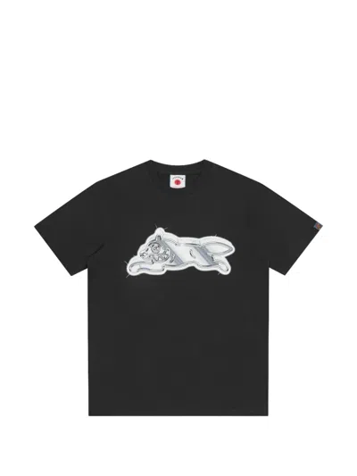 Icecream Running Dog Graphic T-shirt In Gray
