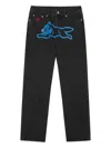 Icecream Mens Running Dog Straight-leg Denim Jeans Black