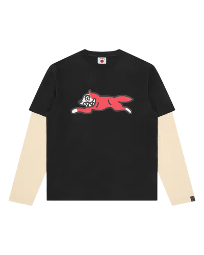 Icecream Kids' Running Dog Layered Ls T-shirt In Black