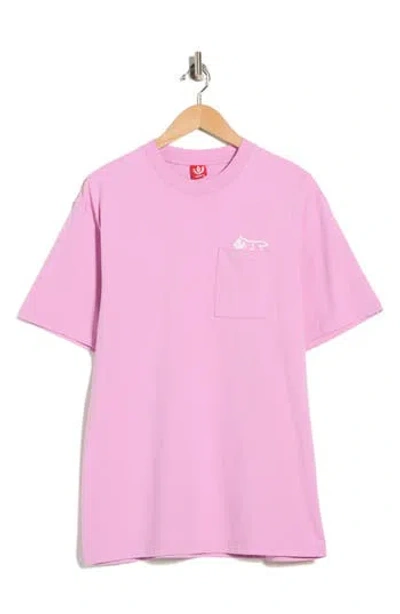 Icecream Running Dog Pocket T-shirt In Purple