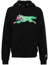 Icecream Black Running Dog Popover Hoodie In Black