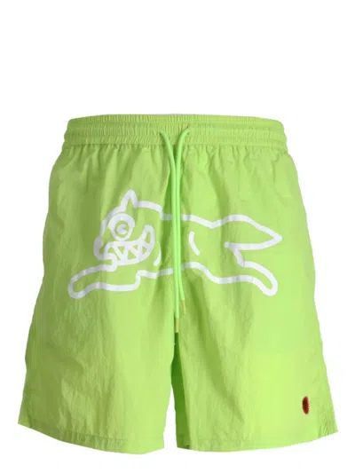Icecream Running Dog Swim Shorts In Lime Green
