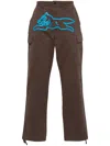 Icecream Mens Brown Running Dog Brand-print Straight-leg Regular-fit Cotton Trousers In Brown