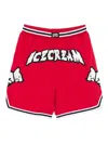 Icecream Running Puppy Shorts In Red