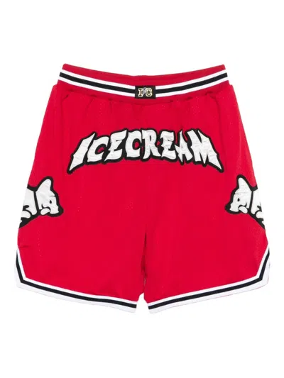Icecream Running Puppy Shorts In Red