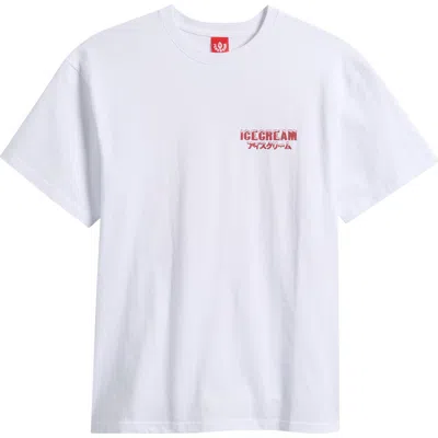 Icecream Safe Cotton Graphic T-shirt In White